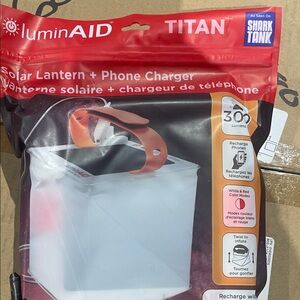 Titan Solar Lantern + Phone Charger - White and Orange